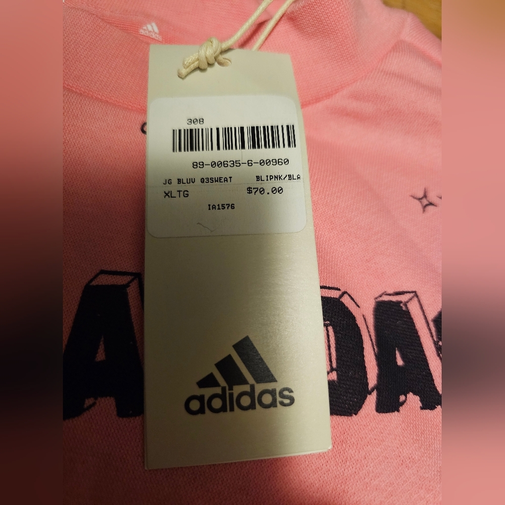 Adidas Pink Sweatshirt with Black Graphics - Picture 3 of 5